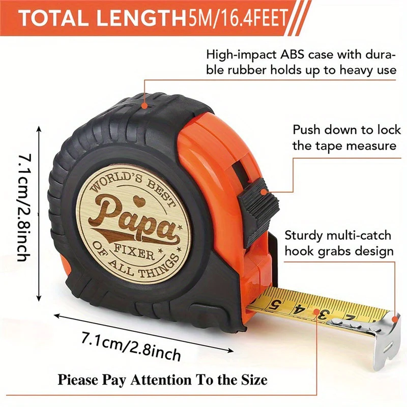 Mètre Ruban Homme – Meilleur Papa, Fixeur de Tout, Cadeau Pratique et Original pour Papa Bricoleur - Image 6