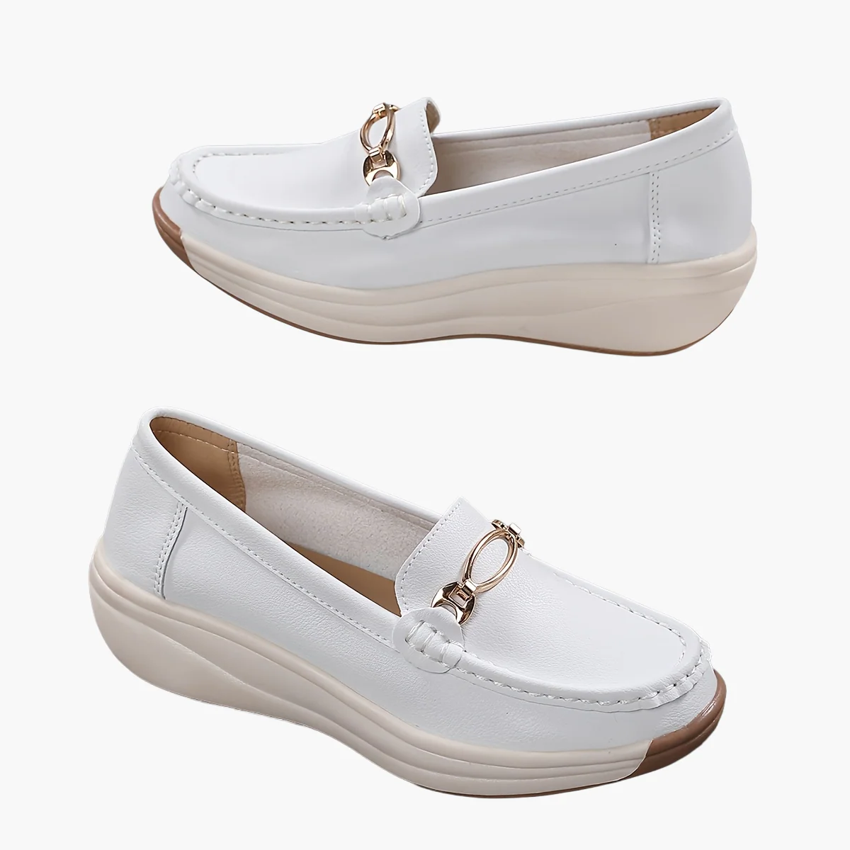 Mocassins compensés élégants pour femme style décontracté chic - Image 11