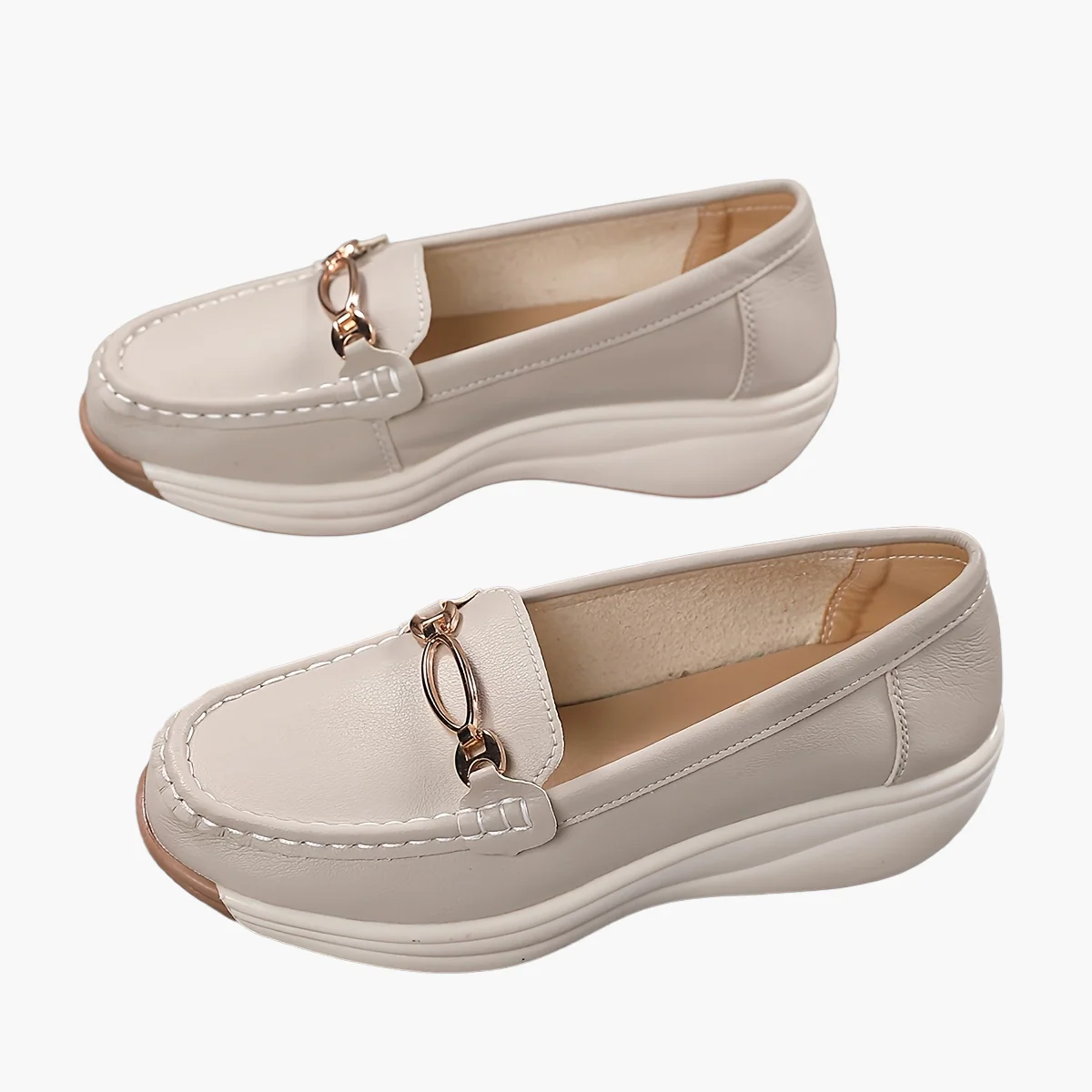 Mocassins compensés élégants pour femme style décontracté chic - Image 7