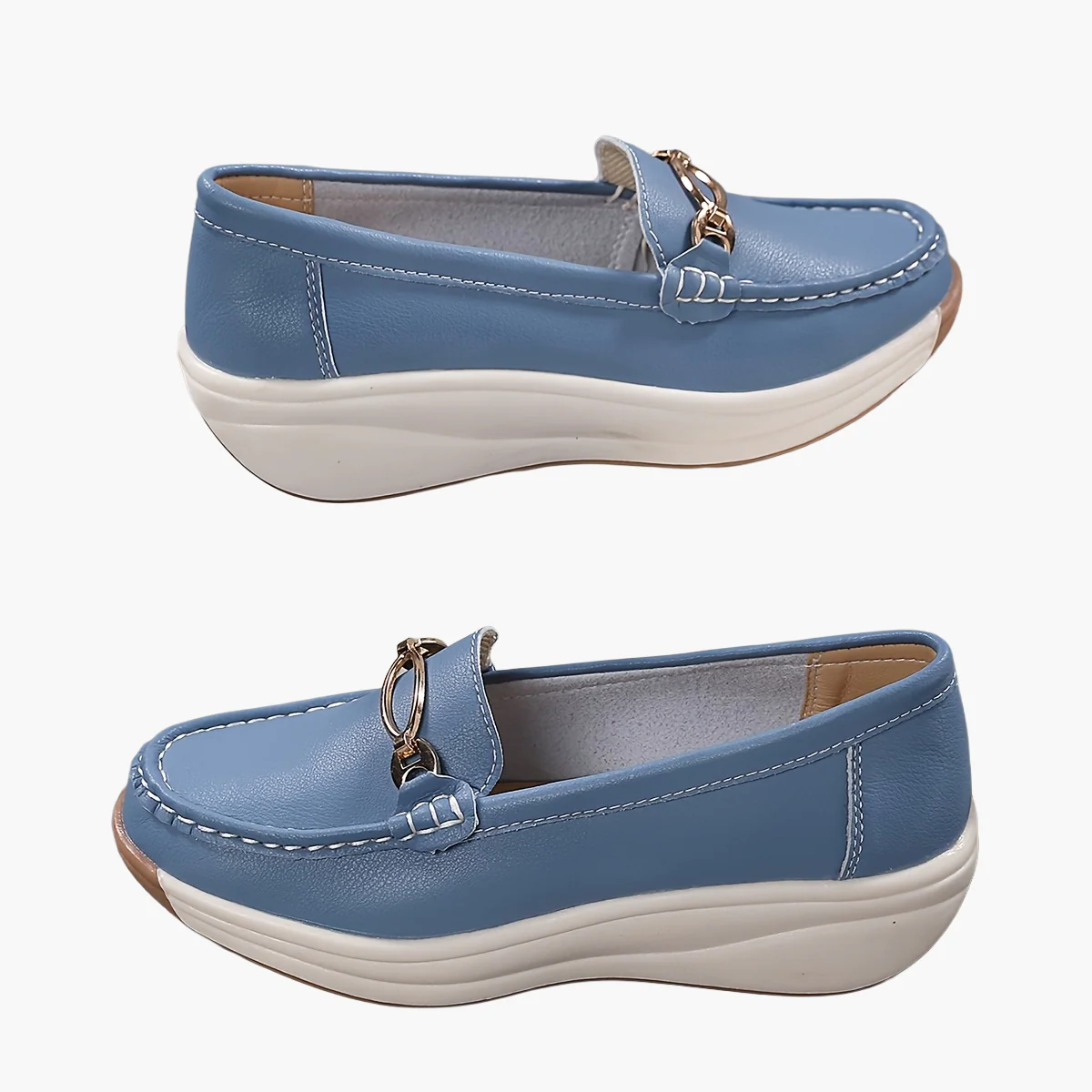Mocassins compensés élégants pour femme style décontracté chic - Image 8