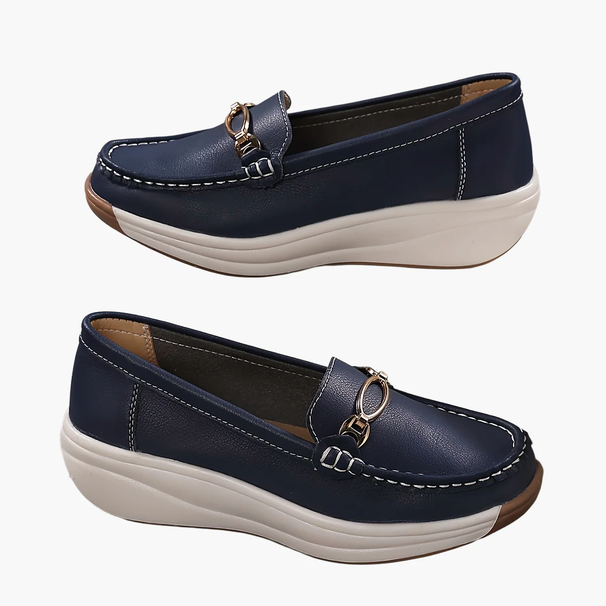 Mocassins compensés élégants pour femme style décontracté chic - Image 9