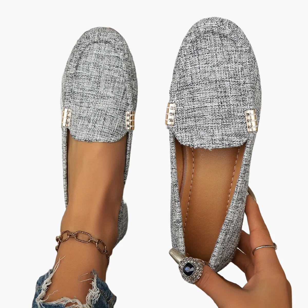 Mocassins Décontractés pour Femme Style Penny-Loafer Urbain Élégant - Image 12