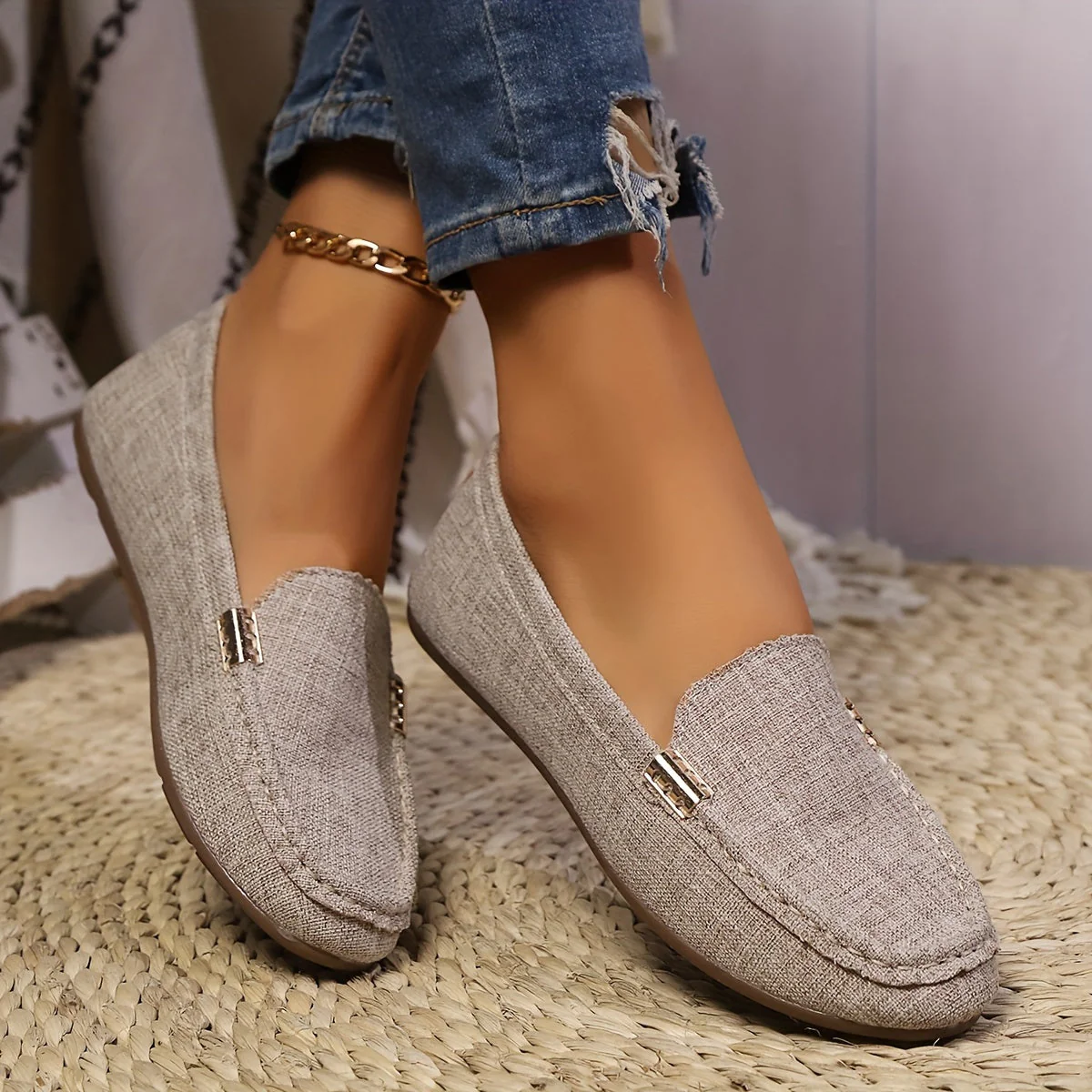 Mocassins Décontractés pour Femme Style Penny-Loafer Urbain Élégant - Image 2