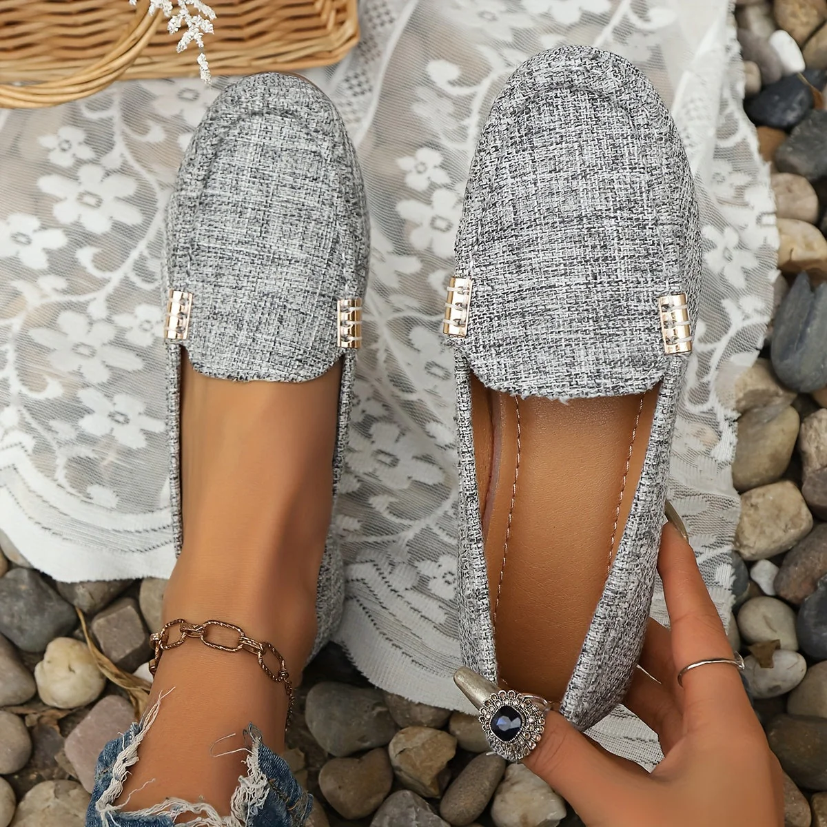 Mocassins Décontractés pour Femme Style Penny-Loafer Urbain Élégant - Image 3