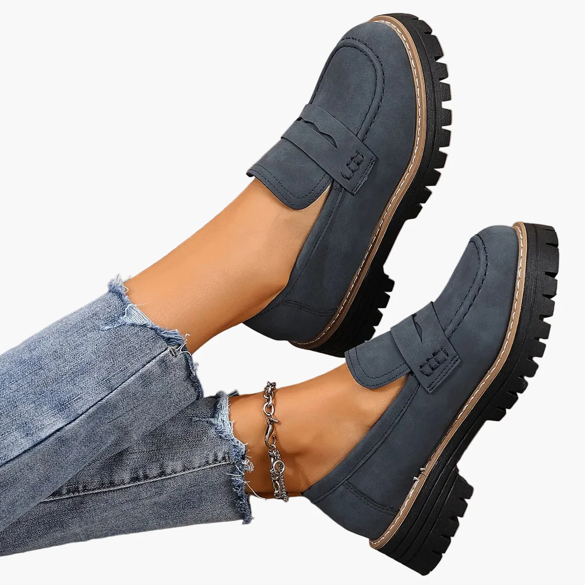 Mocassins décontractés pour femme style penny loafers semelle épaisse - Image 11