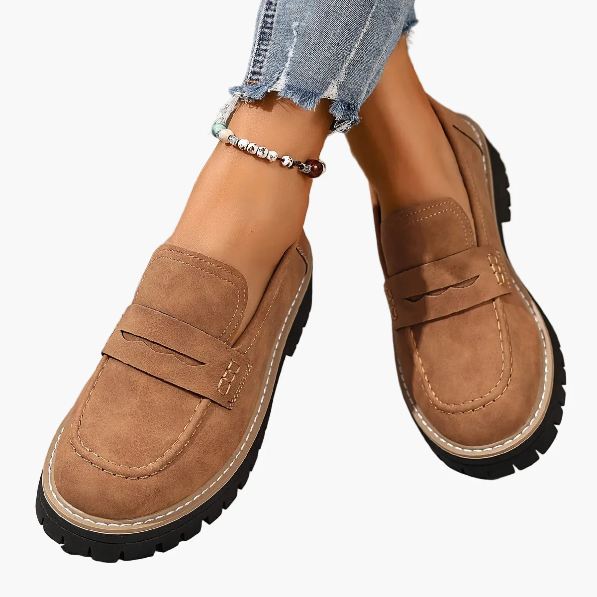 Mocassins décontractés pour femme style penny loafers semelle épaisse - Image 12