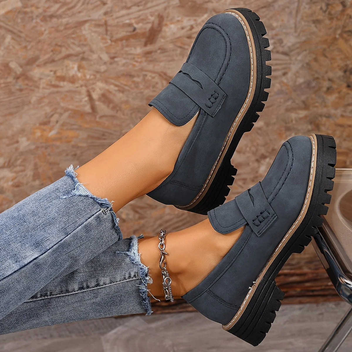 Mocassins décontractés pour femme style penny loafers semelle épaisse - Image 5