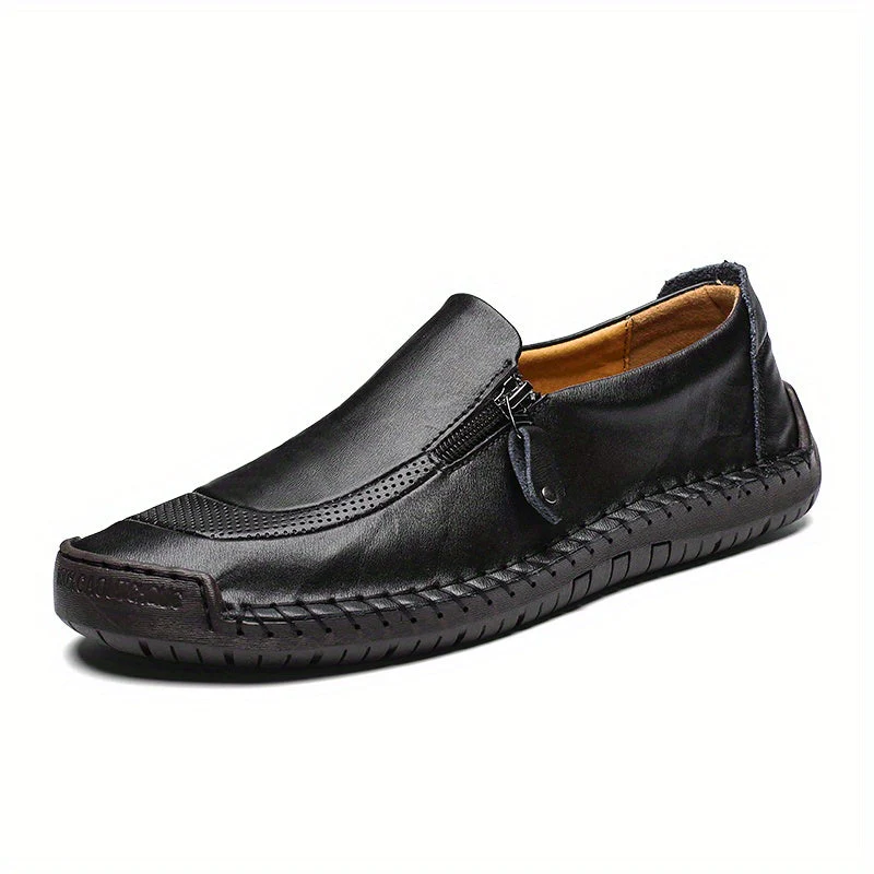 Mocassins décontractés vintage pour homme à fermeture éclair – Style urbain pour usage quotidien ou soirée - Image 4