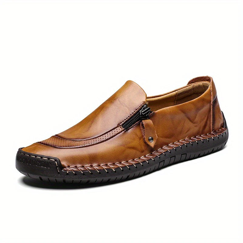 Mocassins décontractés vintage pour homme à fermeture éclair – Style urbain pour usage quotidien ou soirée - Image 5