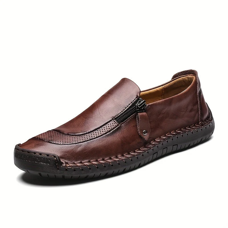 Mocassins décontractés vintage pour homme à fermeture éclair – Style urbain pour usage quotidien ou soirée - Image 6