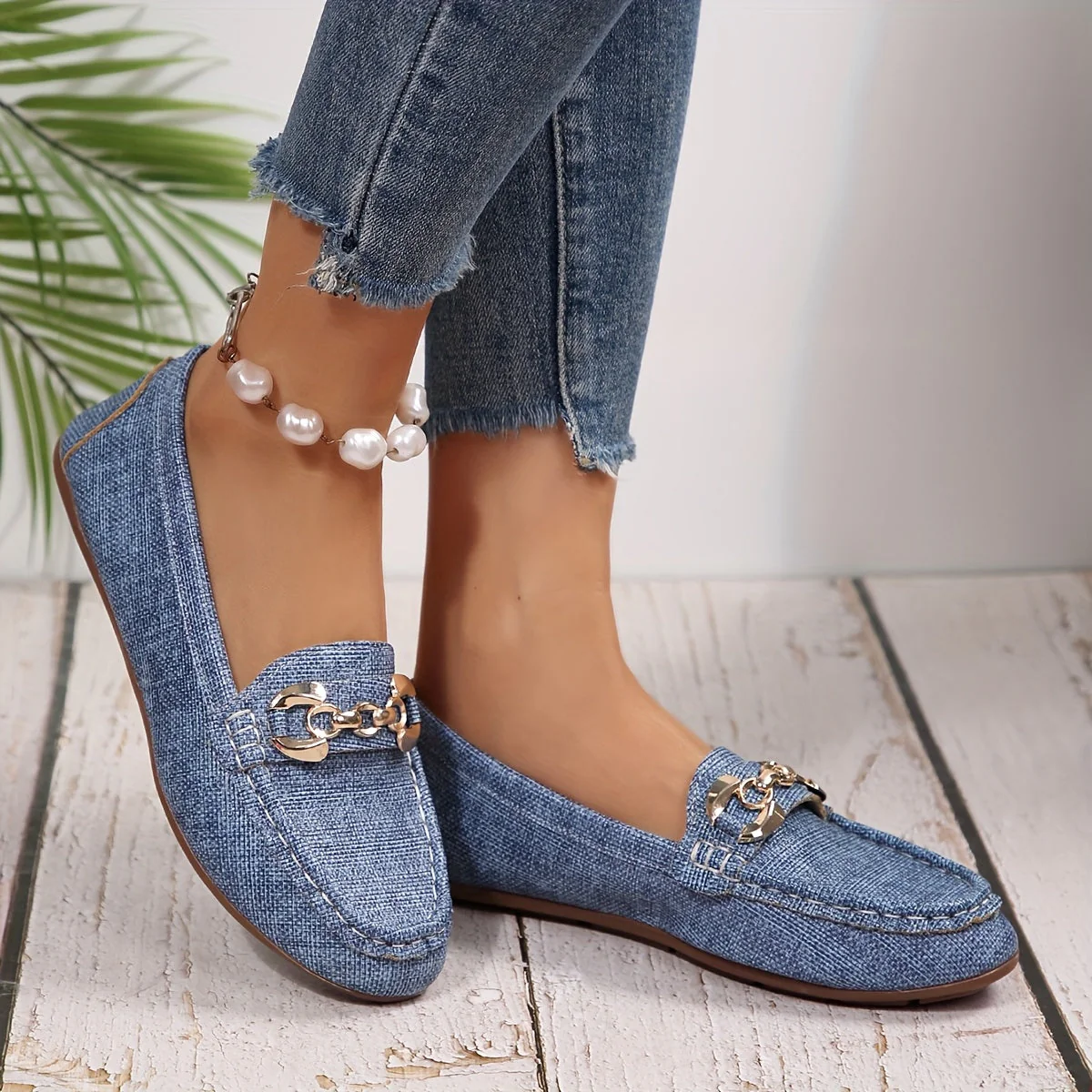Mocassins Femme Élégants Style Décontracté avec Chaîne Décorative – Idéal Quotidien et Ville - Image 7