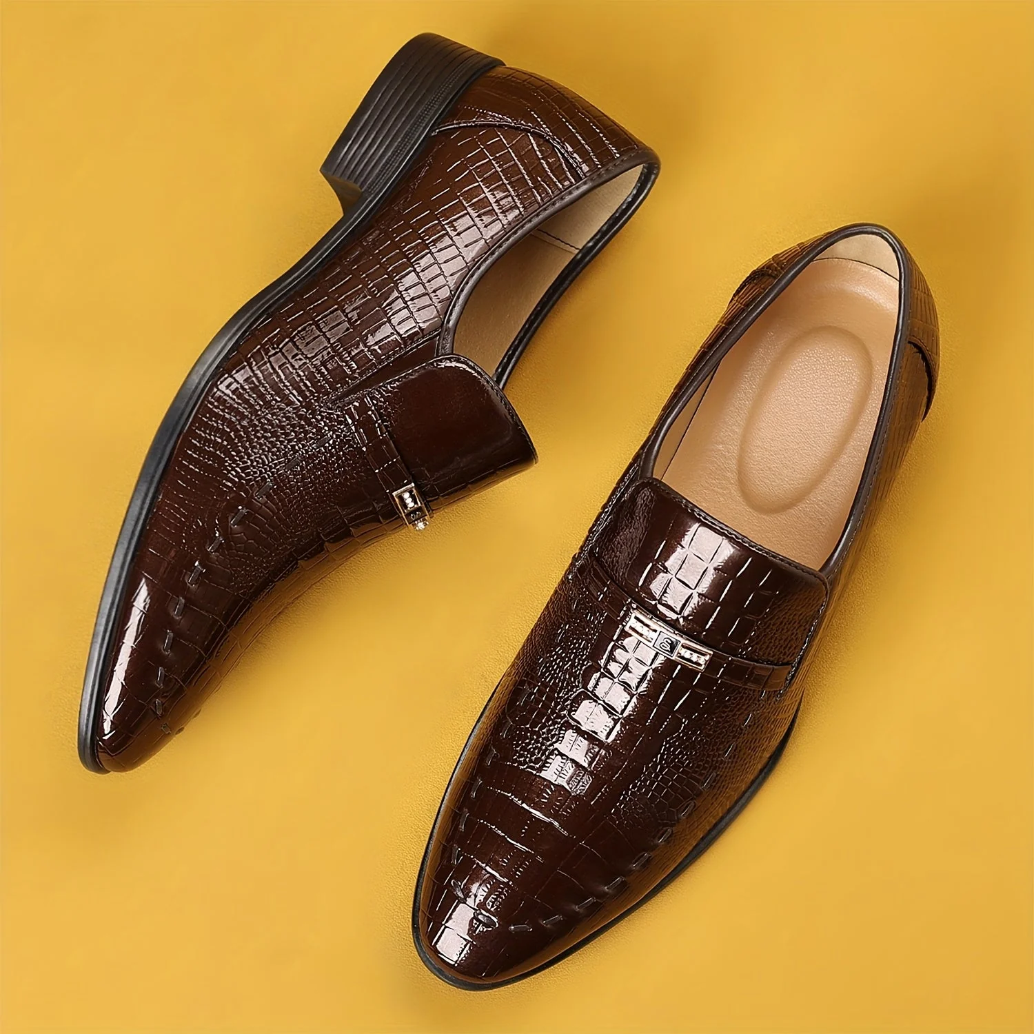 Mocassins habillés pour homme style croco - Élégance urbaine et confort quotidien - Image 2