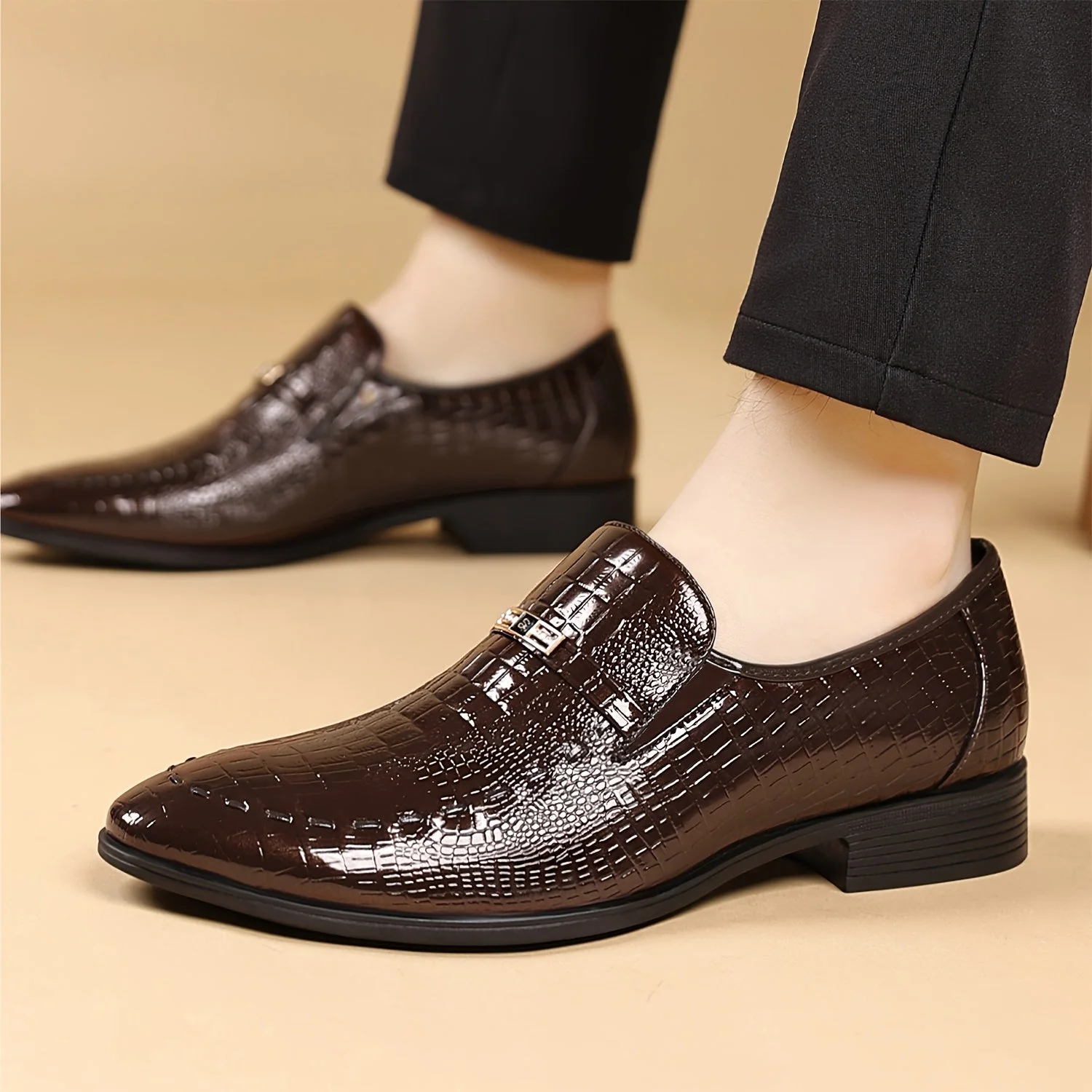 Mocassins habillés pour homme style croco - Élégance urbaine et confort quotidien - Image 3