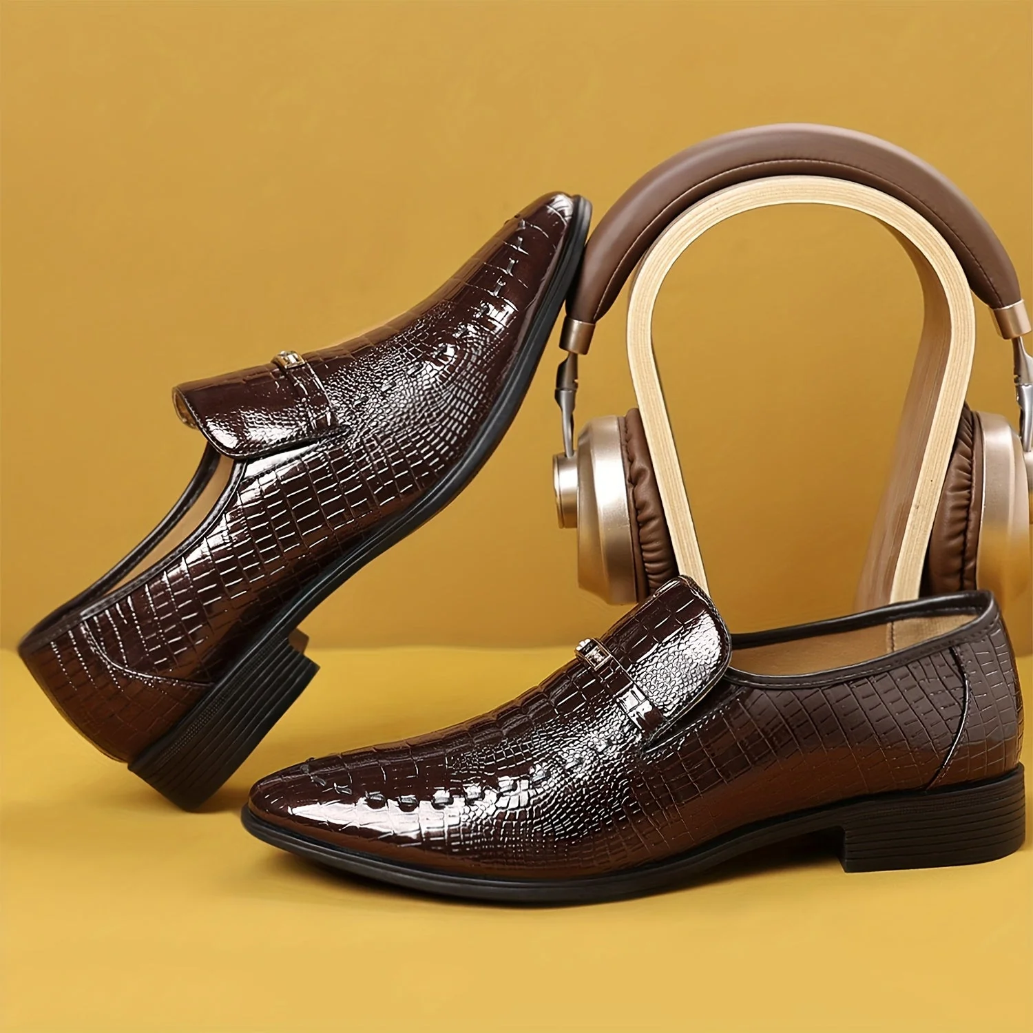 Mocassins habillés pour homme style croco - Élégance urbaine et confort quotidien - Image 4