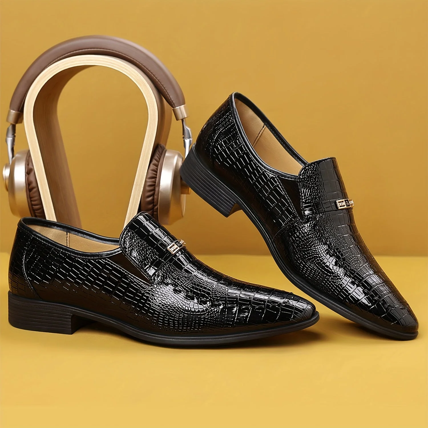 Mocassins habillés pour homme style croco - Élégance urbaine et confort quotidien - Image 5