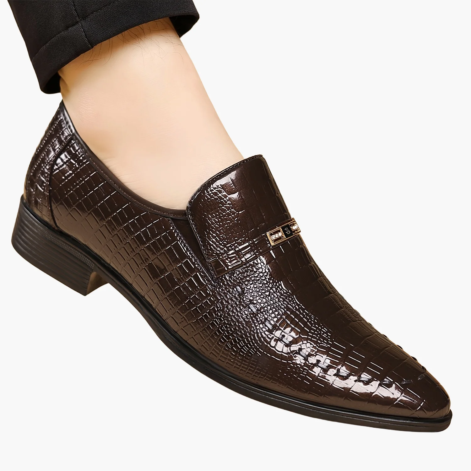 Mocassins habillés pour homme style croco - Élégance urbaine et confort quotidien - Image 6