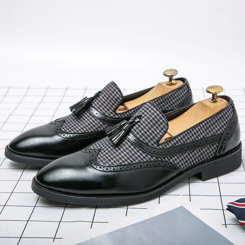 Mocassins habillés pour homme style rétro chic avec pampilles - Idéal pour bureau et occasions spéciales - Image 4
