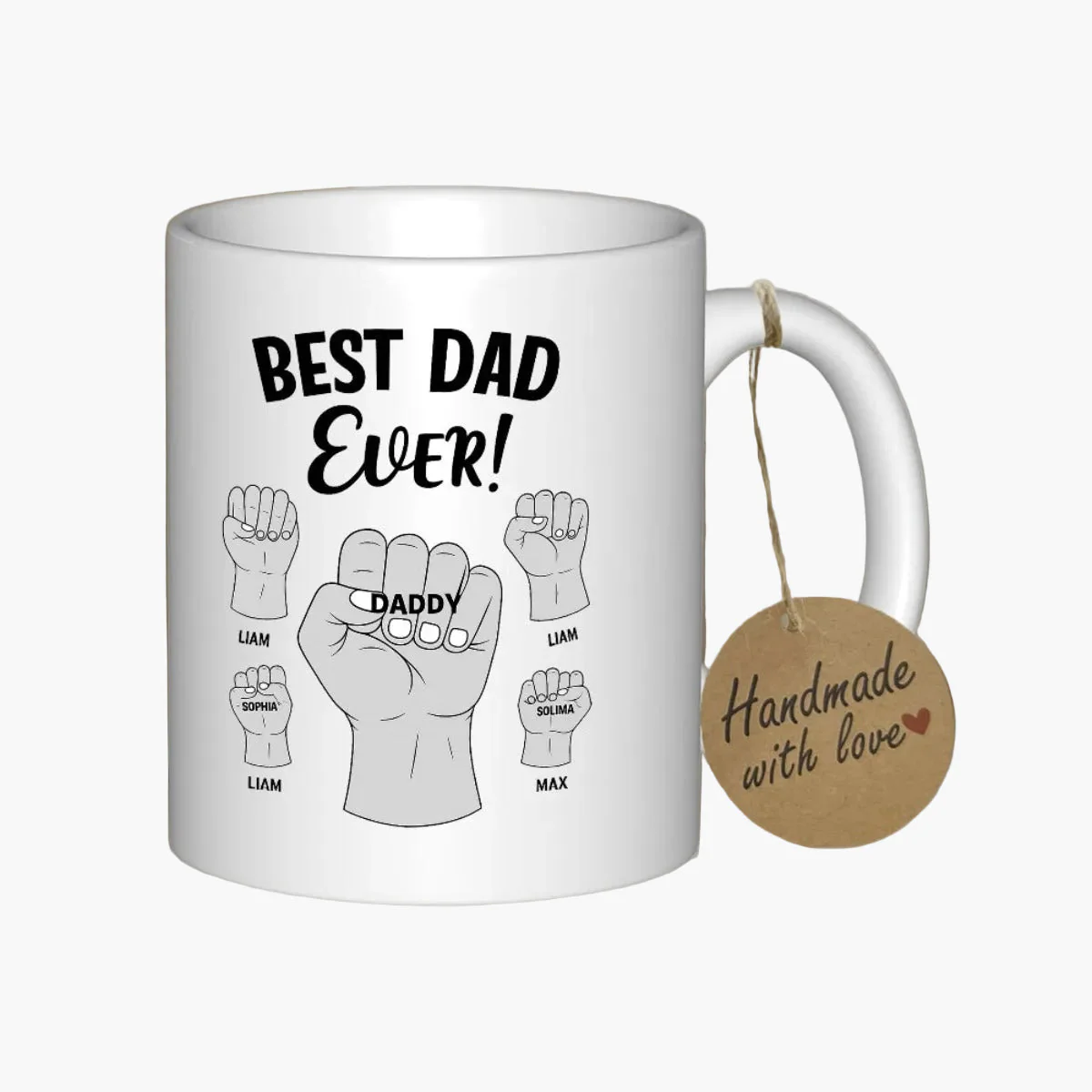 Mug Cadeau Homme – Tasse "Best Dad Ever" Personnalisable pour Papa, Style Fête des Pères, Idéal Famille - Image 3