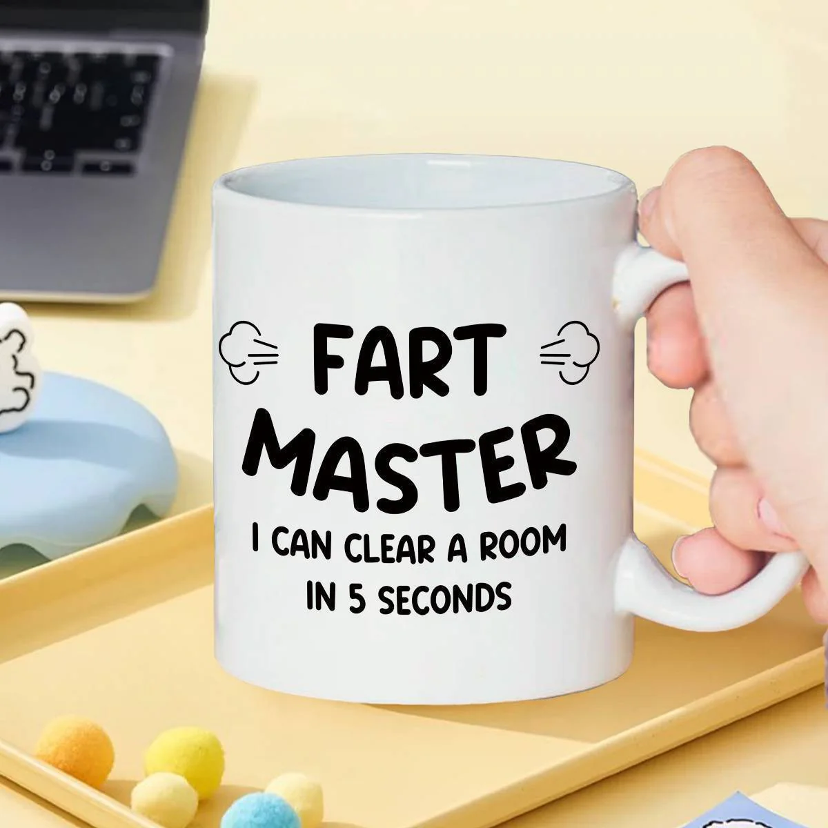 Mug humoristique homme – Fart Master, tasse à café amusante, cadeau original pour amateur de blagues - Image 2