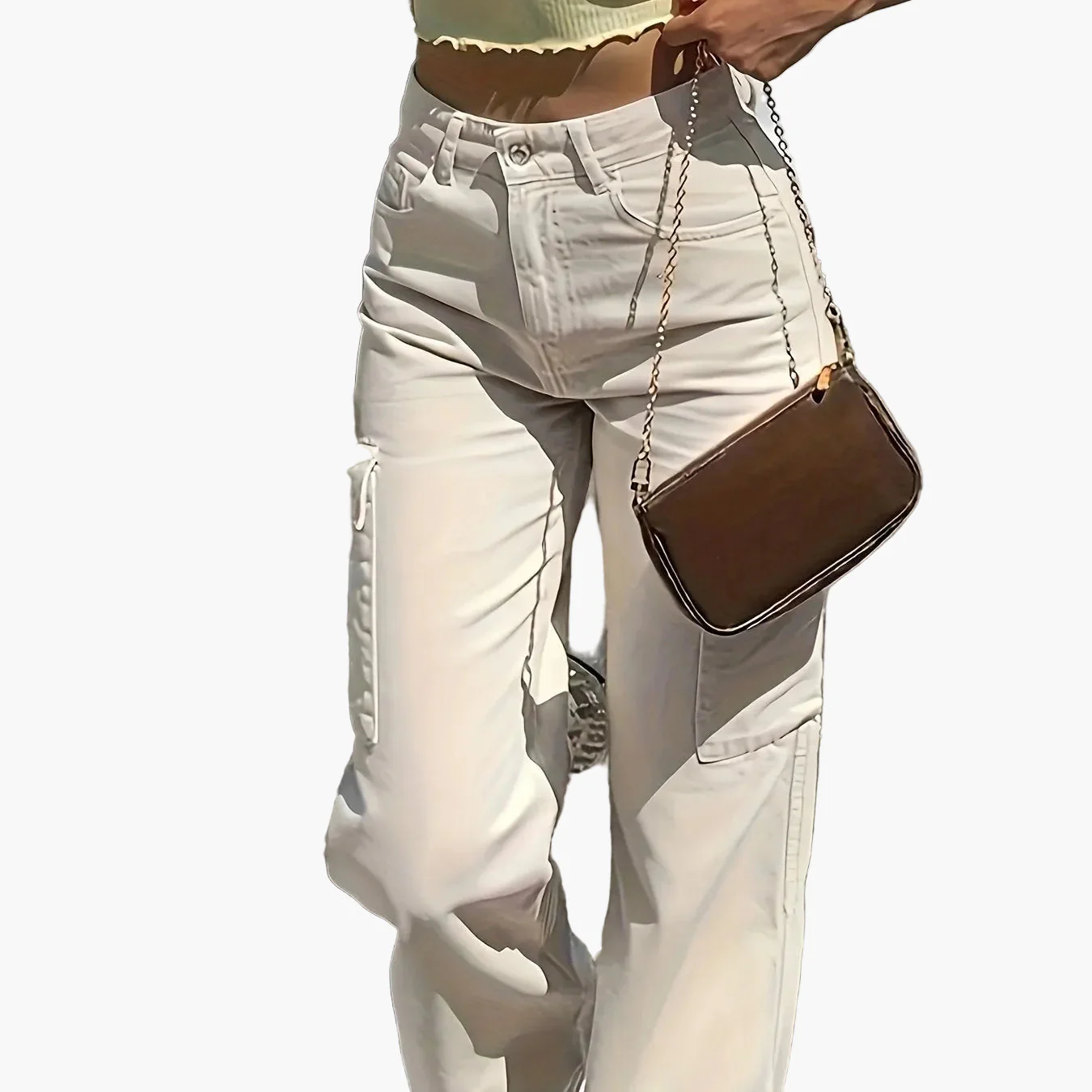 Pantalon cargo large pour femme style urbain et décontracté - Image 11