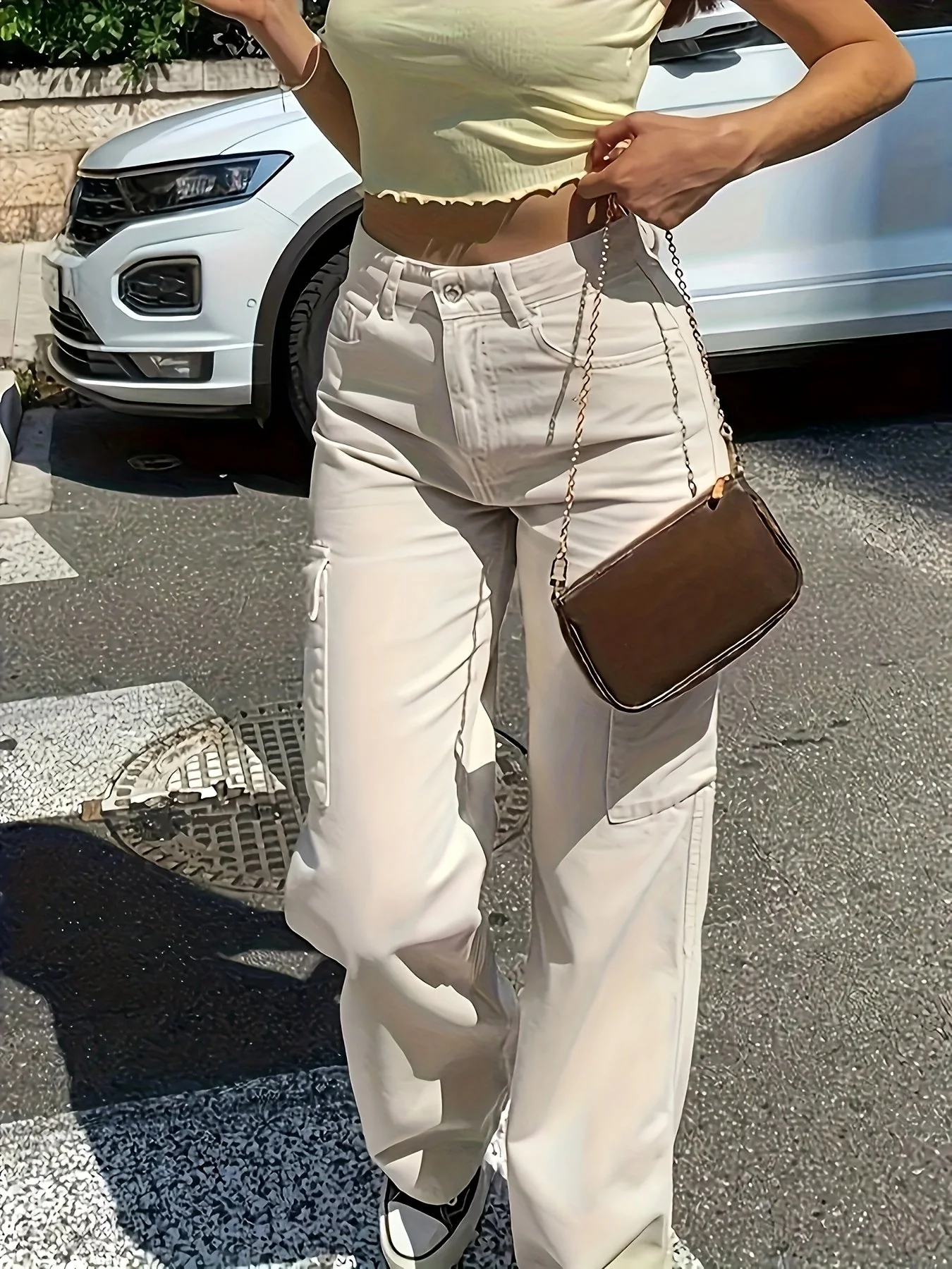 Pantalon cargo large pour femme style urbain et décontracté - Image 2