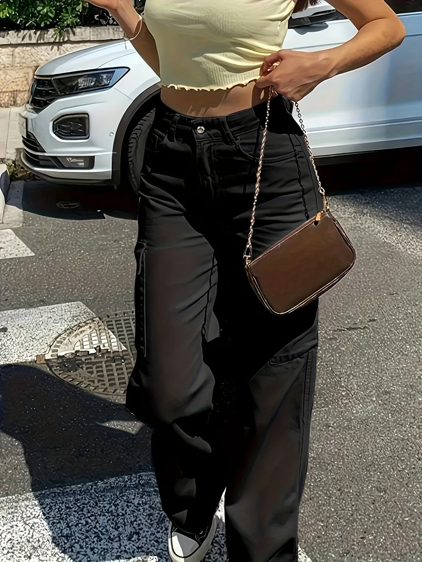 Pantalon cargo large pour femme style urbain et décontracté - Image 3