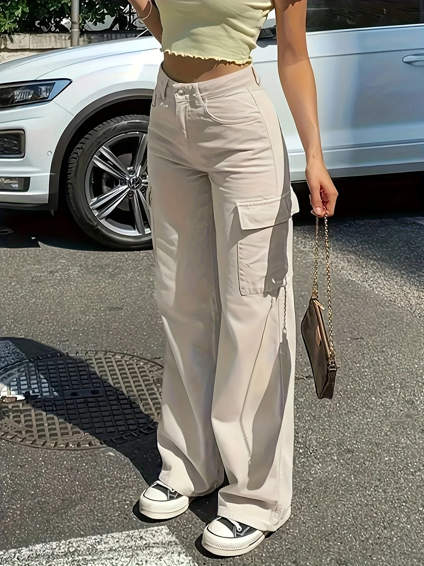 Pantalon cargo large pour femme style urbain et décontracté - Image 8