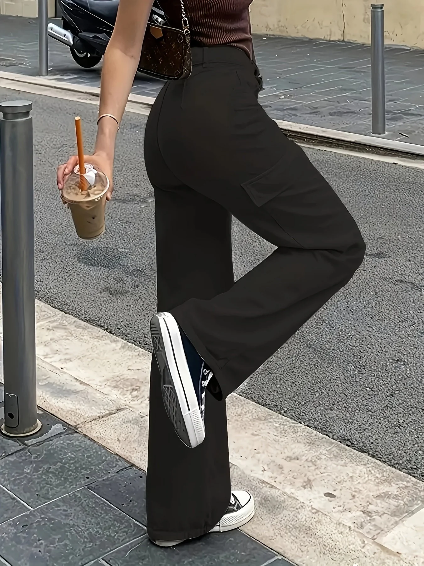 Pantalon cargo large pour femme style urbain et décontracté - Image 9