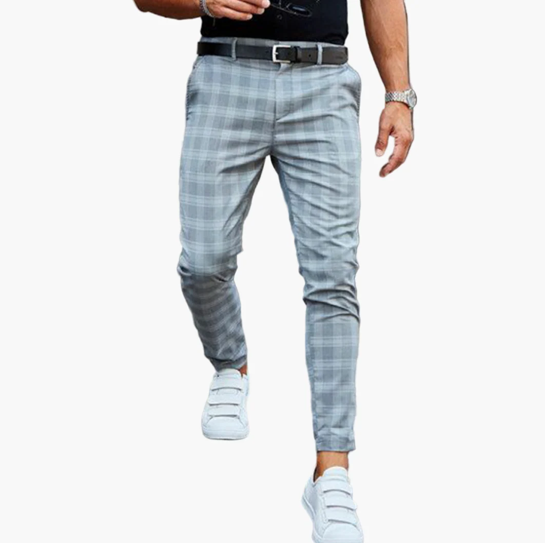 Pantalon chino à carreaux style slim pour homme – Élégance urbaine et confort quotidien - Image 4