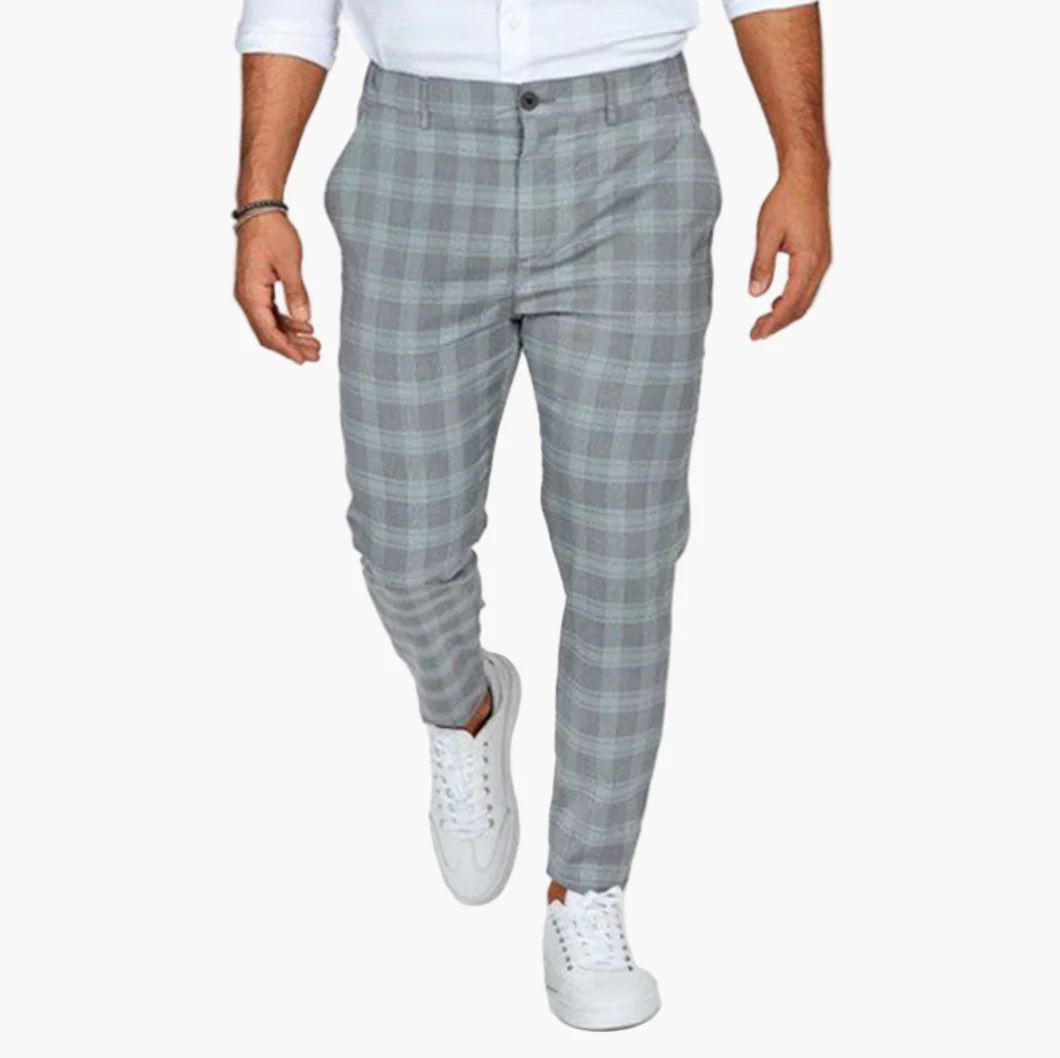 Pantalon chino à carreaux style slim pour homme – Élégance urbaine et confort quotidien - Image 5