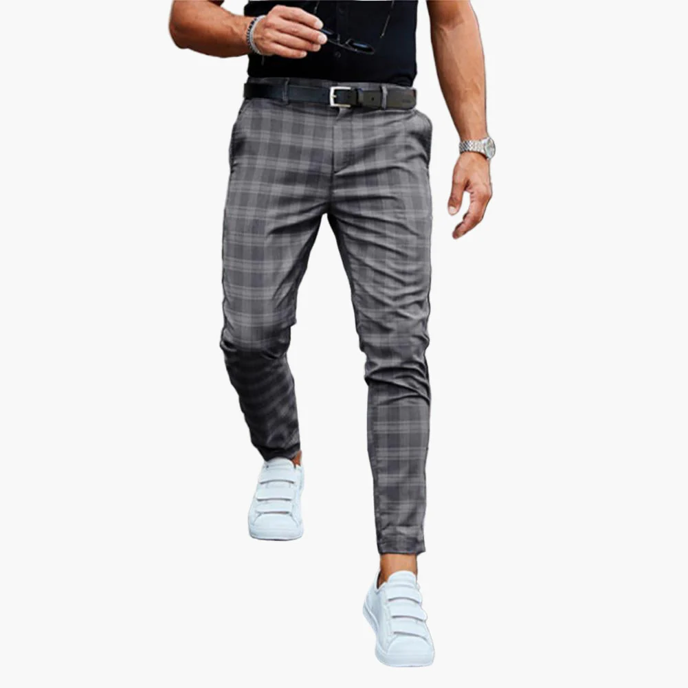 Pantalon chino homme à carreaux style décontracté et élégant - Image 3