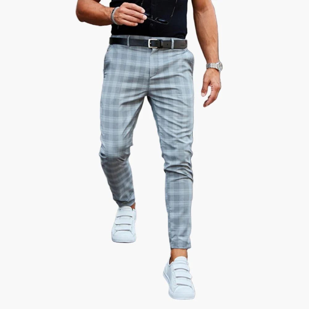 Pantalon chino homme à carreaux style décontracté et élégant - Image 5