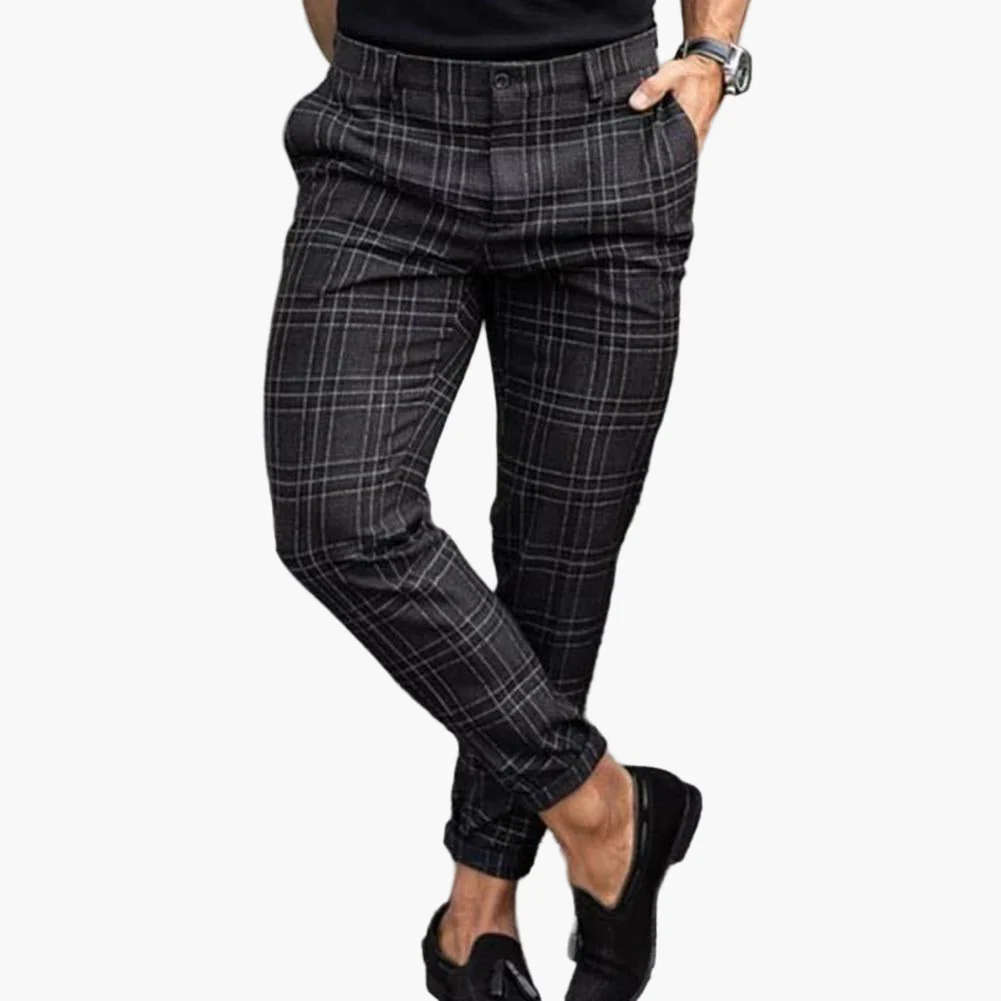Pantalon chino homme à carreaux style décontracté et élégant - Image 7
