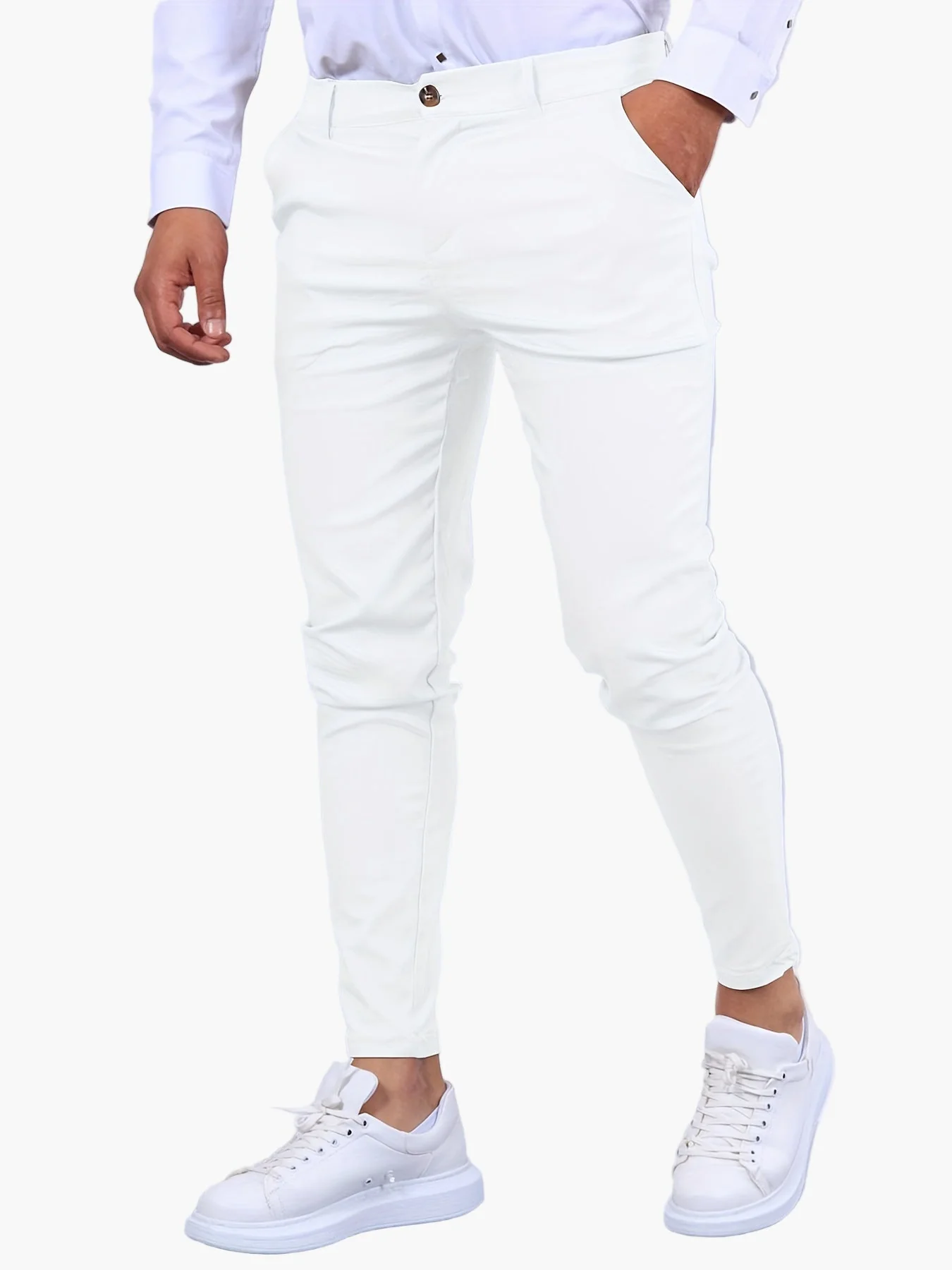 Pantalon chino skinny pour homme style urbain idéal quotidien et sortie - Image 3