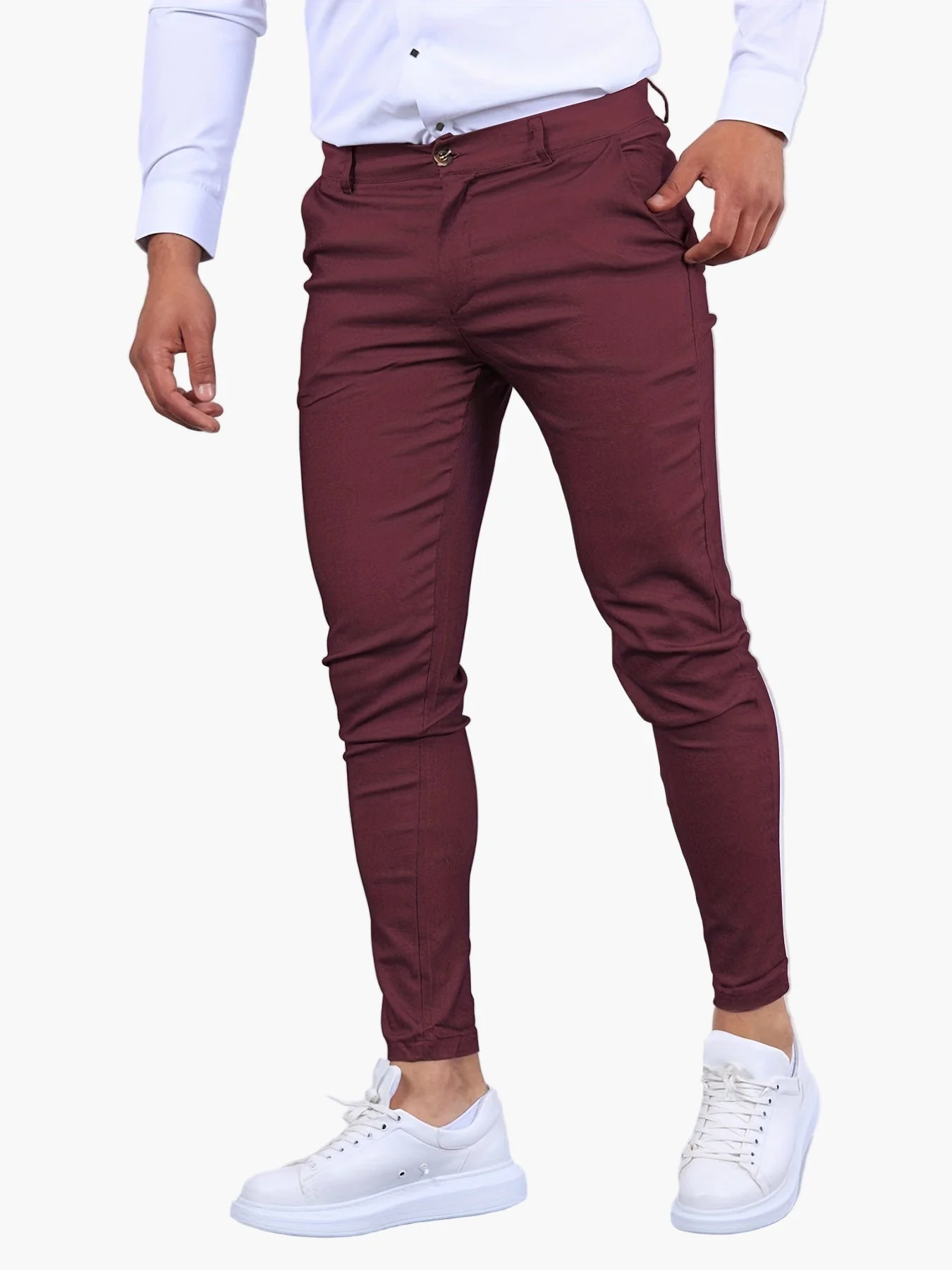 Pantalon chino skinny pour homme style urbain idéal quotidien et sortie - Image 7