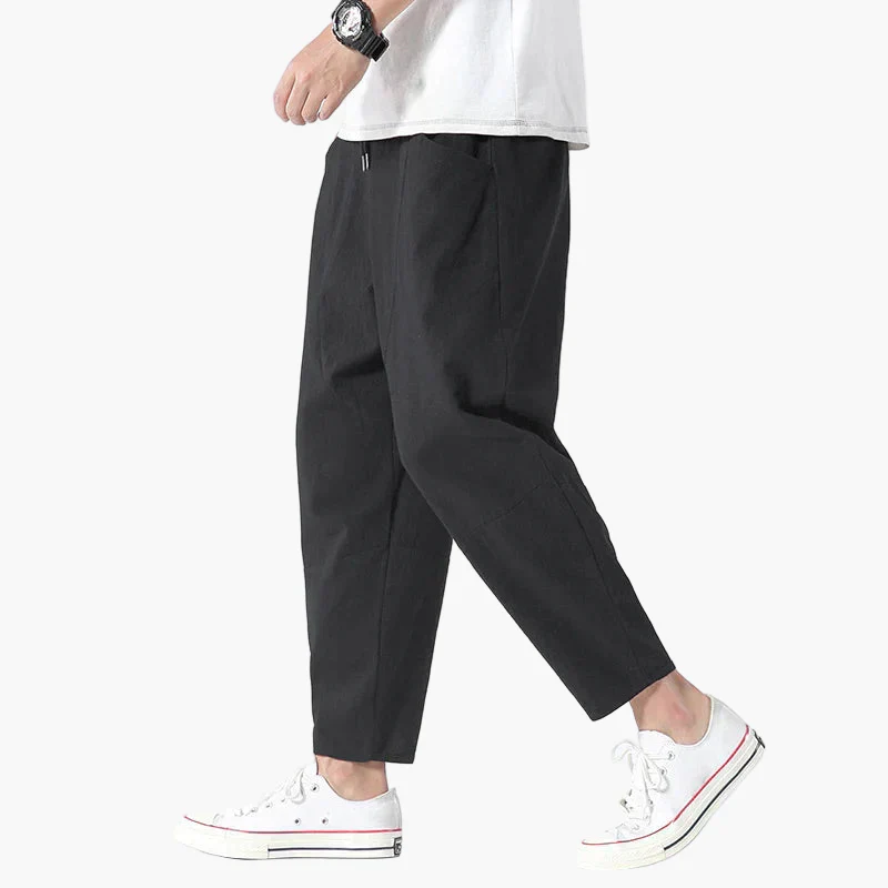 Pantalon cropped ample homme style urbain décontracté - Image 3