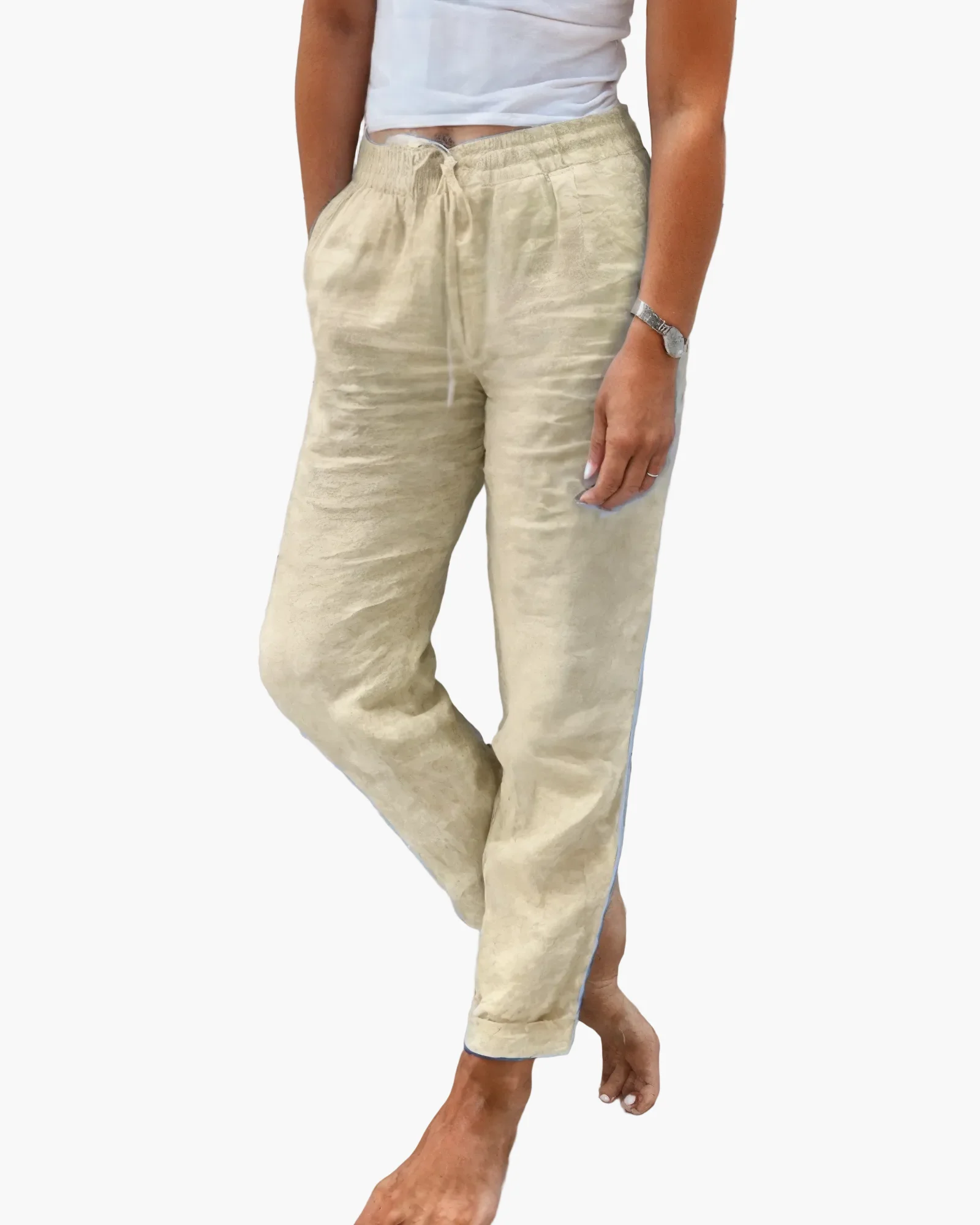 Pantalon Décontracté Chic Femme Style Estival et Polyvalent - Image 2
