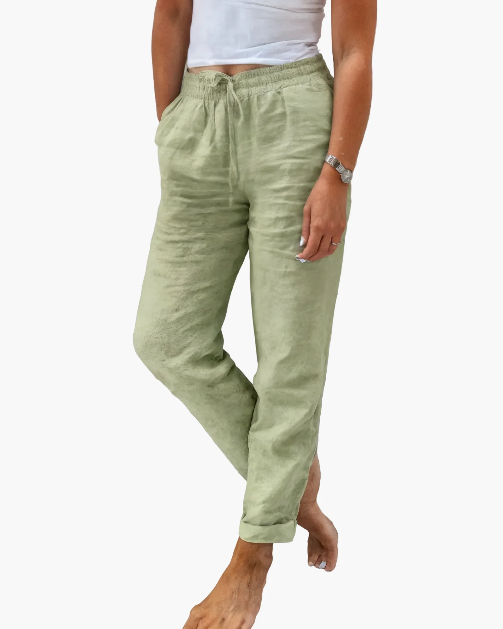 Pantalon Décontracté Chic Femme Style Estival et Polyvalent - Image 5