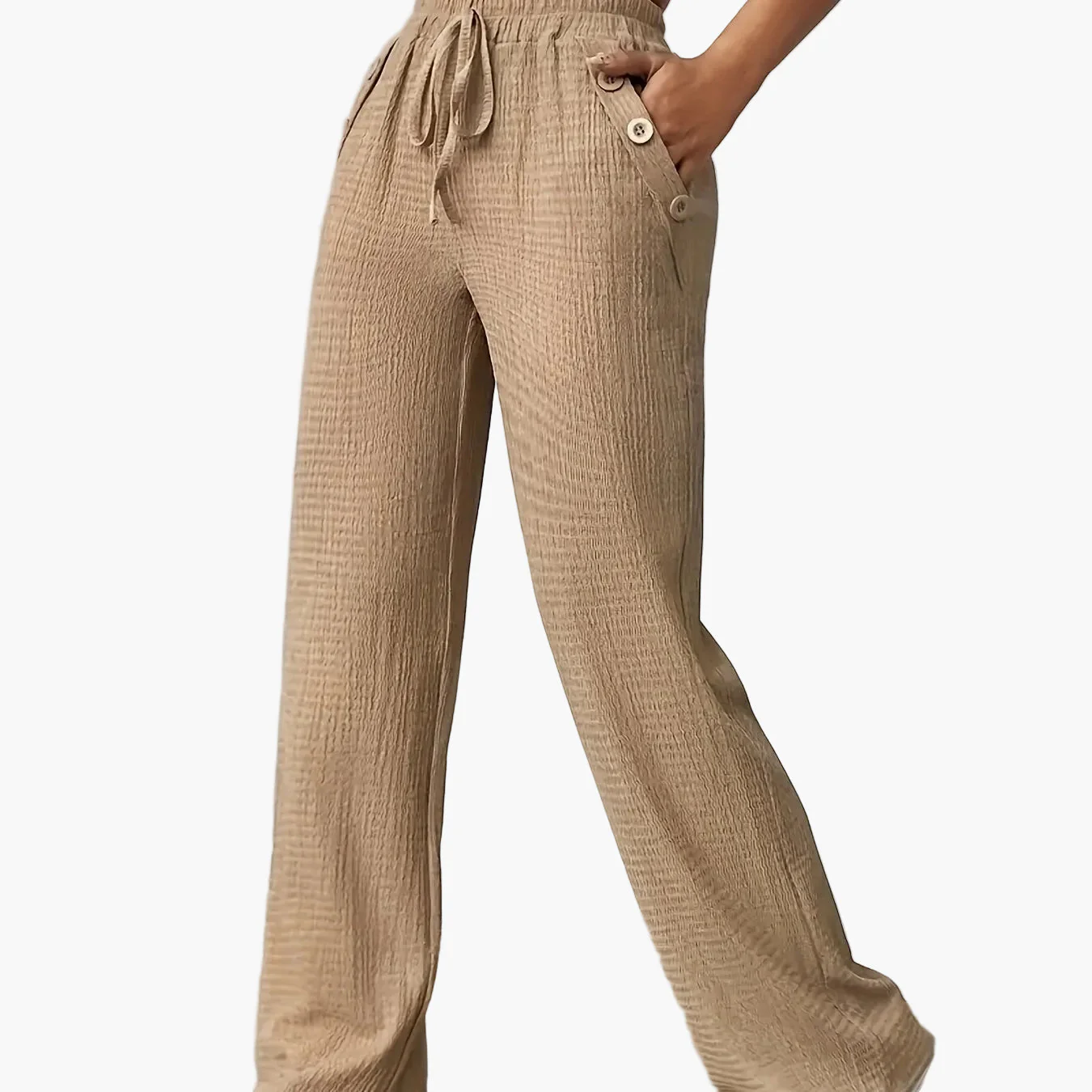 Pantalon décontracté droit taille haute pour femme - Style urbain chic et confortable - Image 11