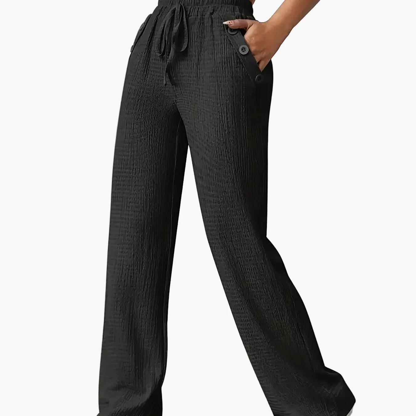 Pantalon décontracté droit taille haute pour femme - Style urbain chic et confortable - Image 12