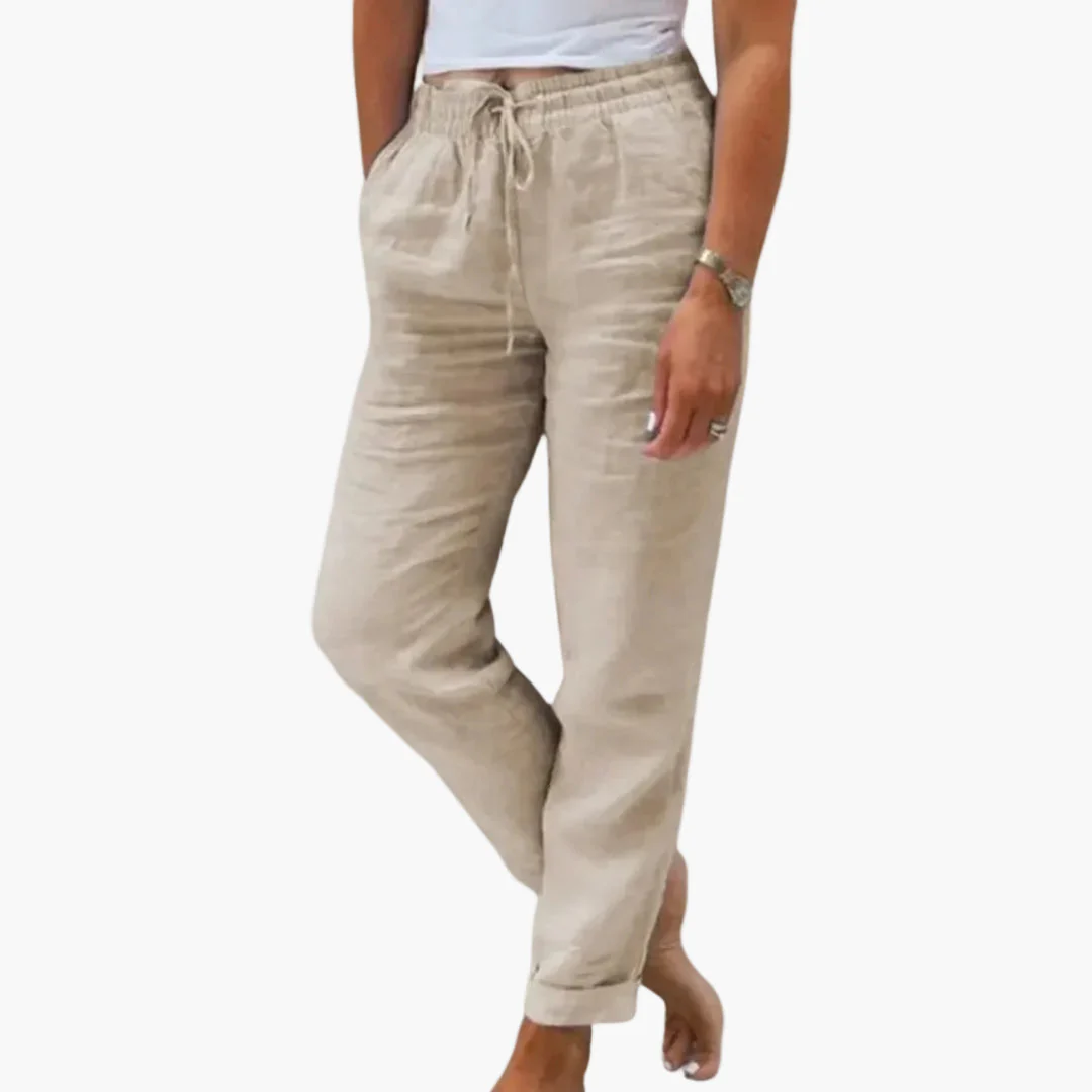 Pantalon décontracté pour femme style jogger taille élastique idéal pour l'été et les loisirs - Image 2