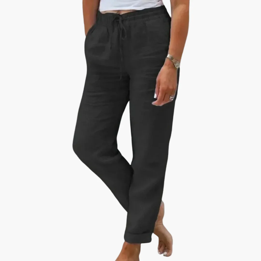 Pantalon décontracté pour femme style jogger taille élastique idéal pour l'été et les loisirs - Image 3