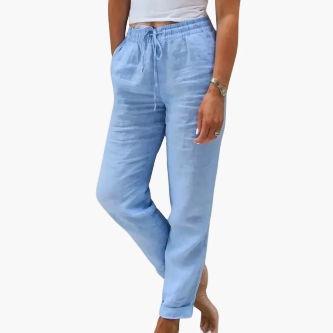 Pantalon décontracté pour femme style jogger taille élastique idéal pour l'été et les loisirs - Image 4