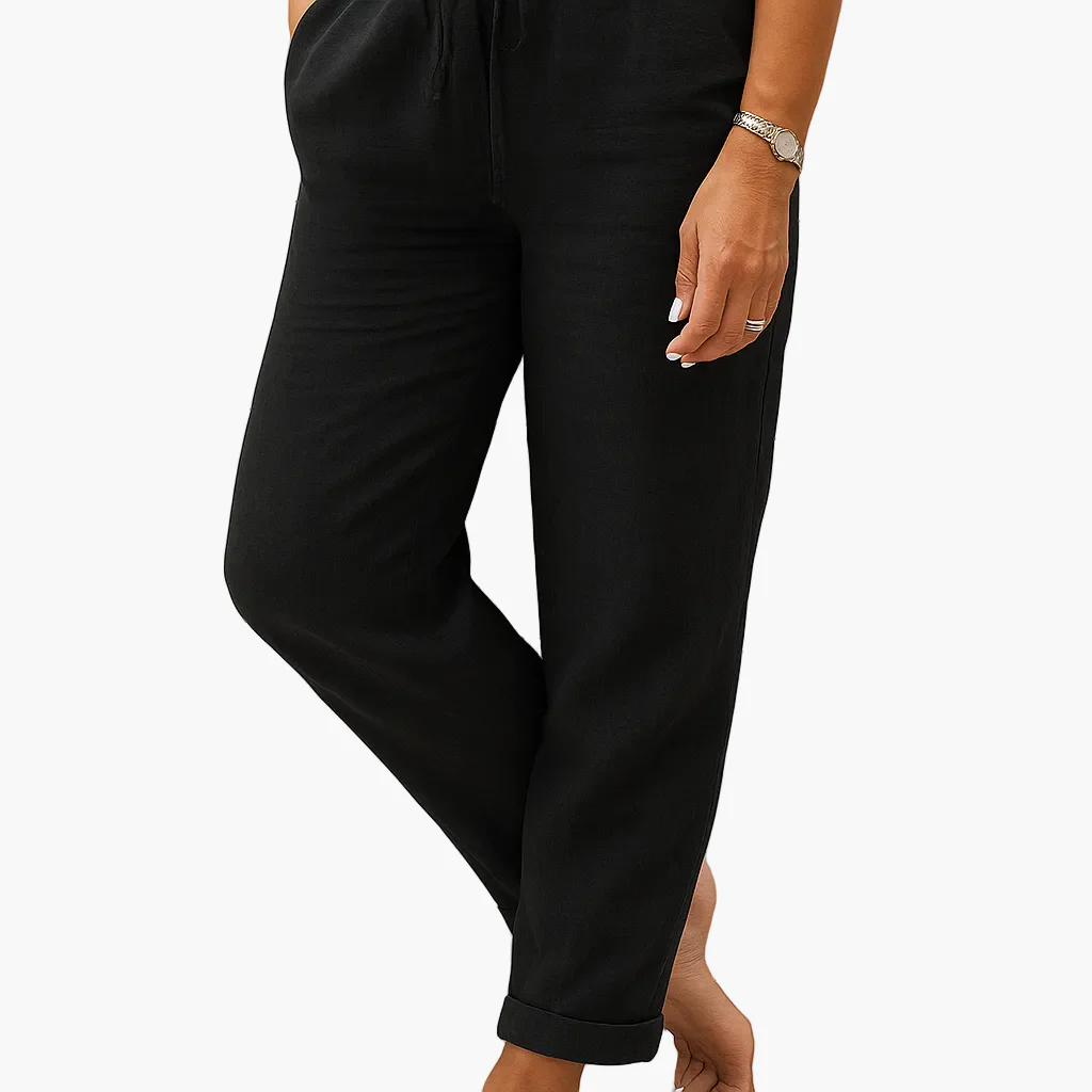 Pantalon décontracté femme taille élastique style détente pour loisirs ou vacances - Image 6