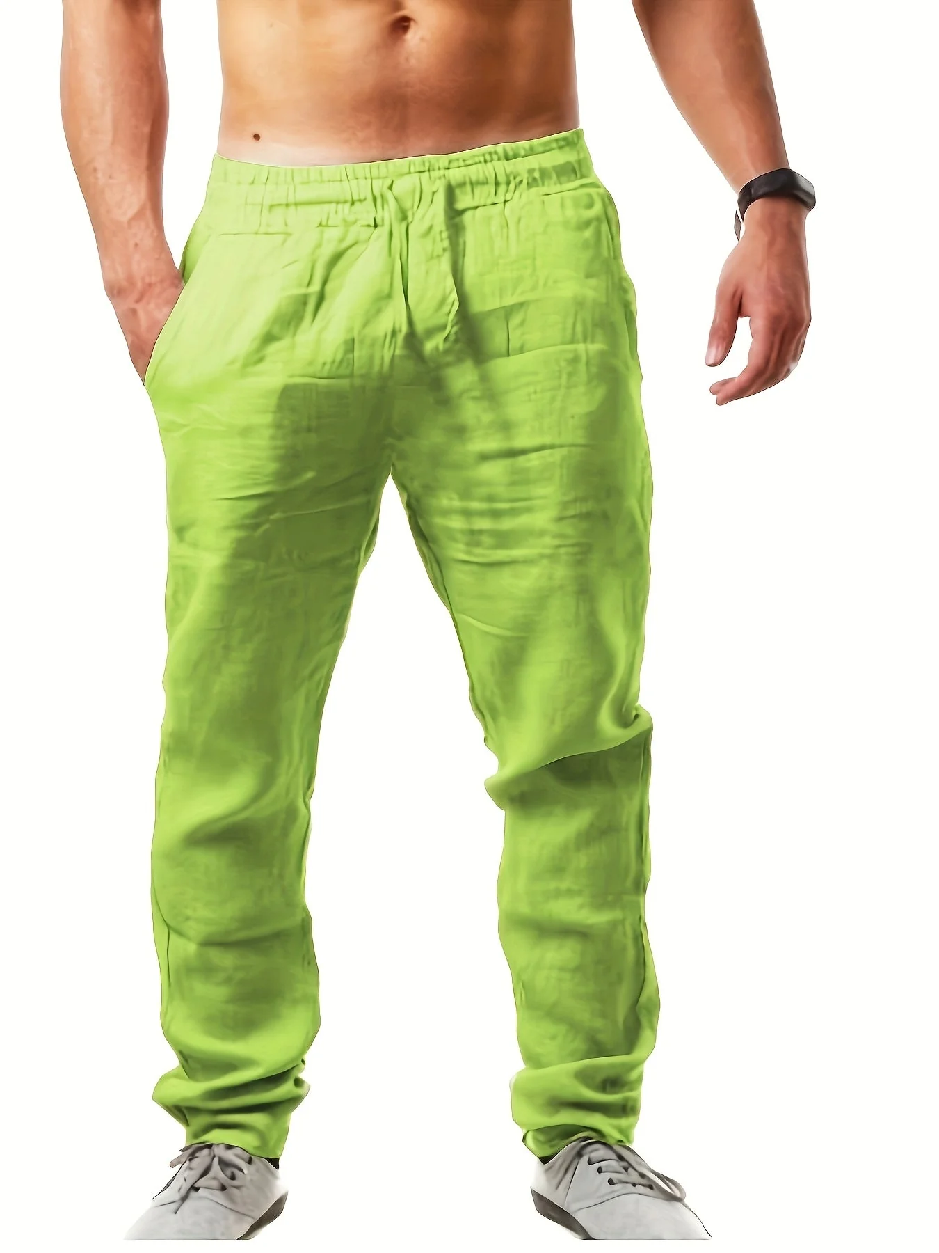 Pantalon décontracté homme style jogging à jambes droites pour l'été - Image 3
