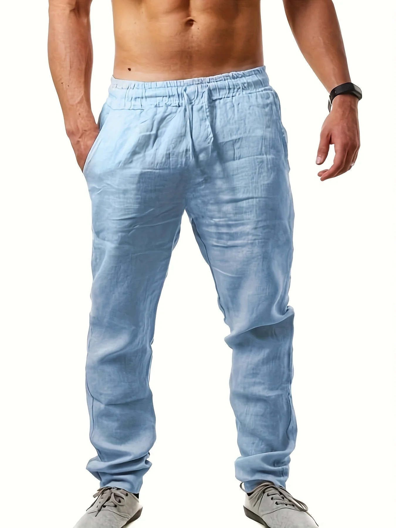Pantalon décontracté homme style jogging à jambes droites pour l'été - Image 7