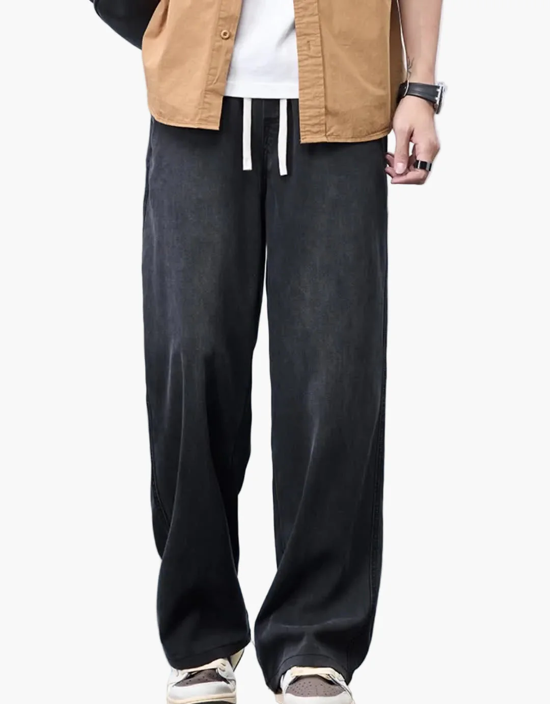Pantalon décontracté à jambe droite homme style urbain pour loisirs et week-end - Image 6