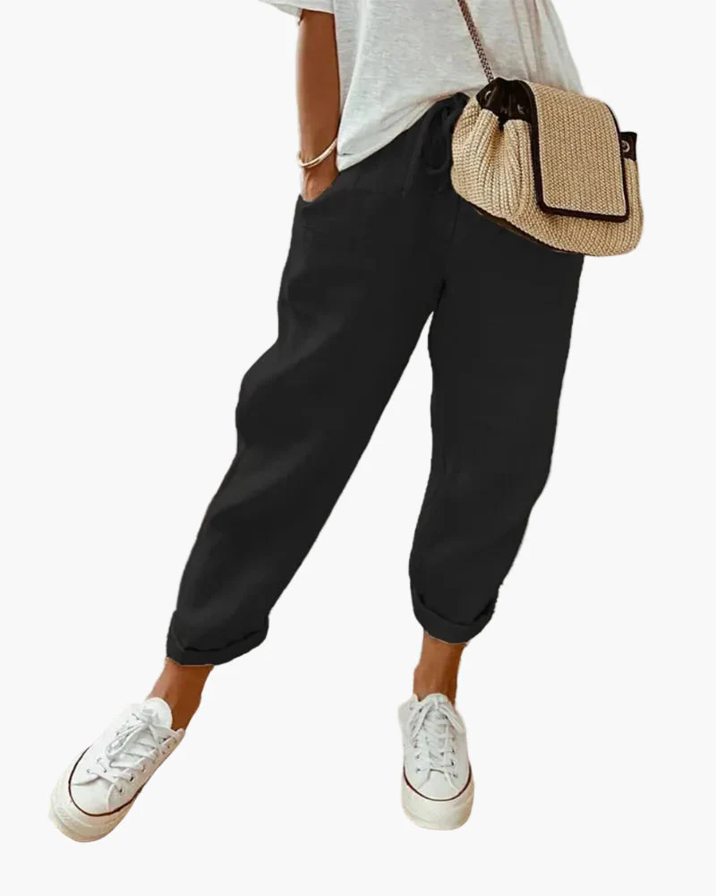 Pantalon décontracté style jogger pour femme – Look urbain et confortable, idéal pour l'été - Image 2
