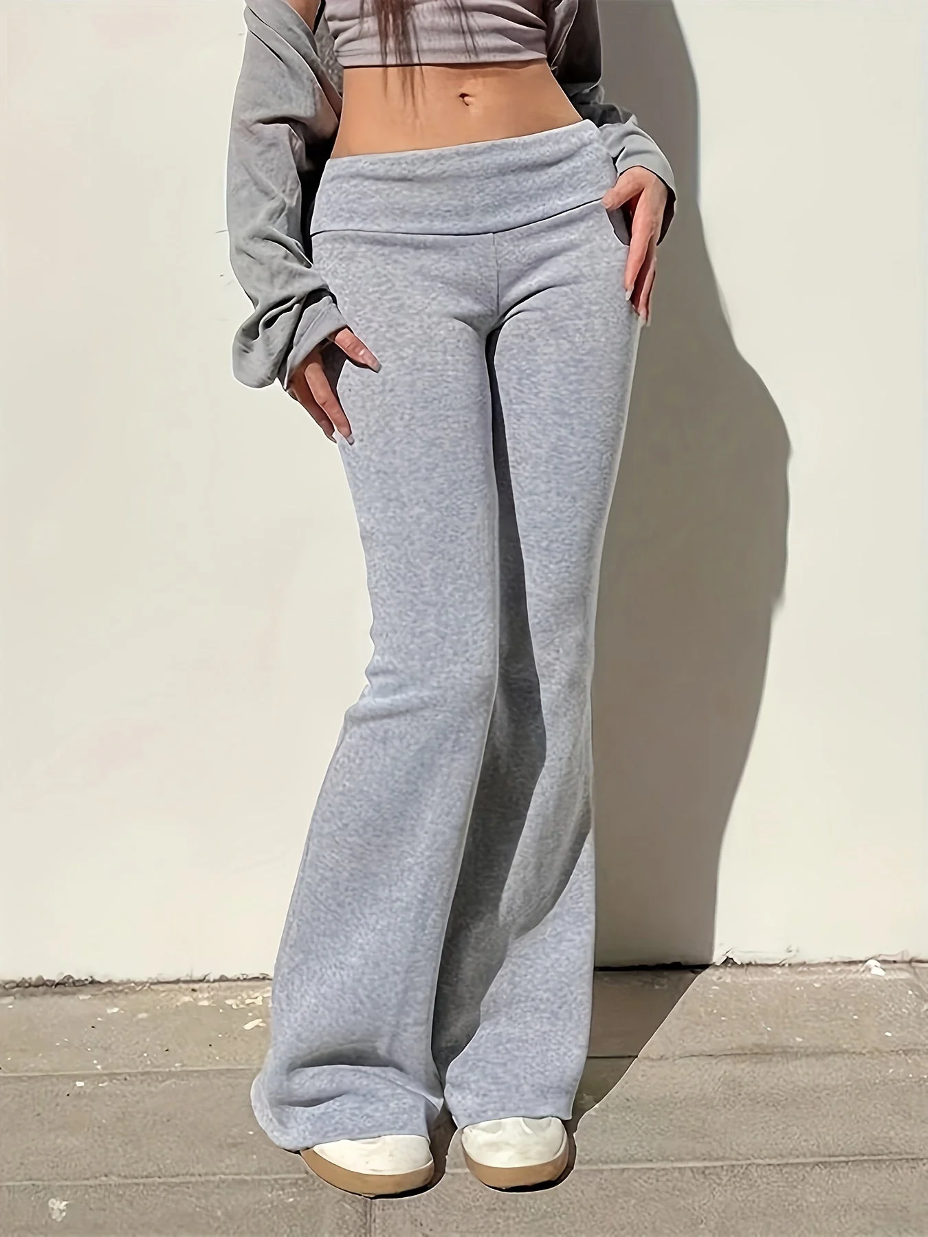 Pantalon évasé taille haute femme style décontracté pour le printemps et l'été - Image 3