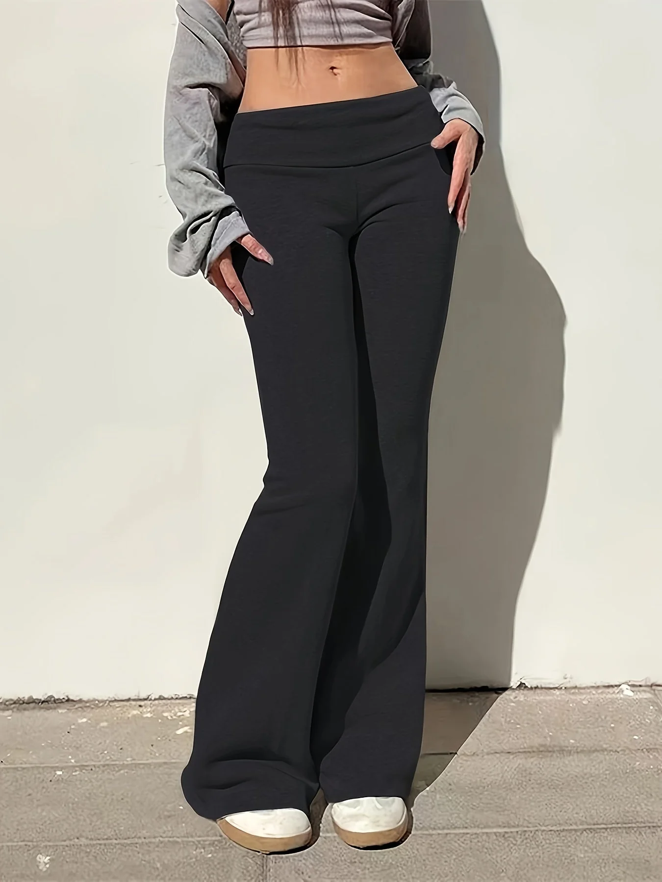 Pantalon évasé taille haute femme style décontracté pour le printemps et l'été - Image 4